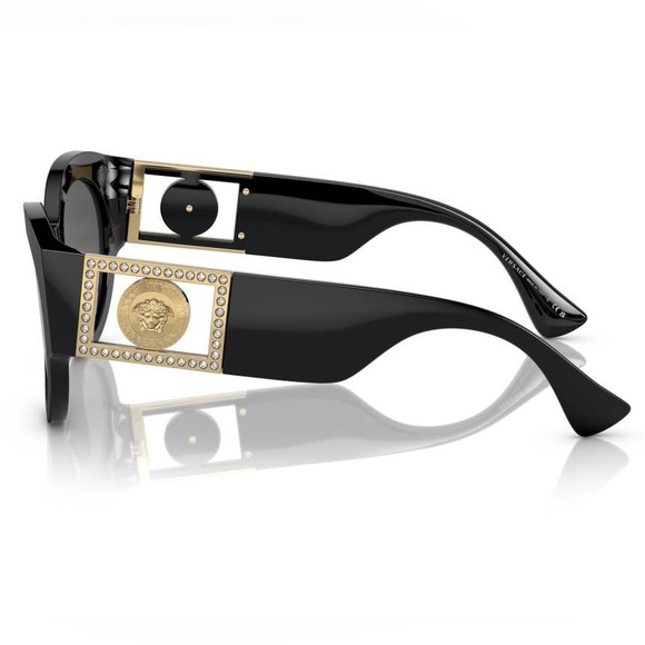 NEW VERSACE BLACK SUNGLASSES - Picture 4 of 6